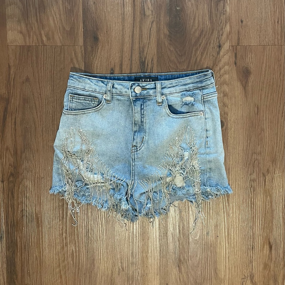 Akira Rhinestone Denim Shorts US size M